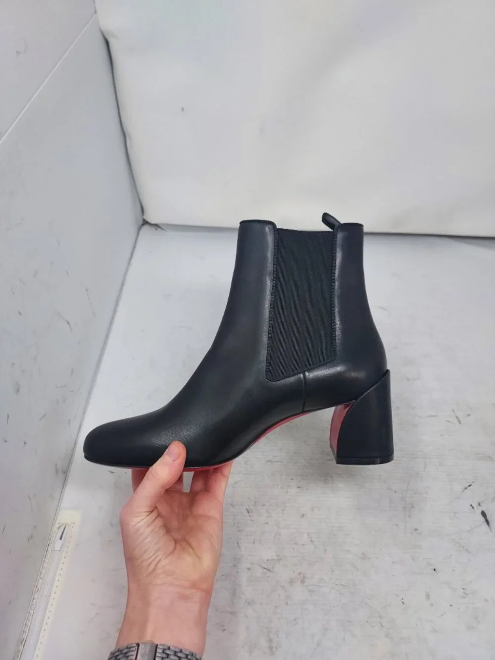 Christian Louboutin Black Leather Turelastic Chelsea Boot